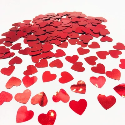 Heart Sequins Confetti for Wedding Valentine's Day Table Decoration Red - Image 1 of 4