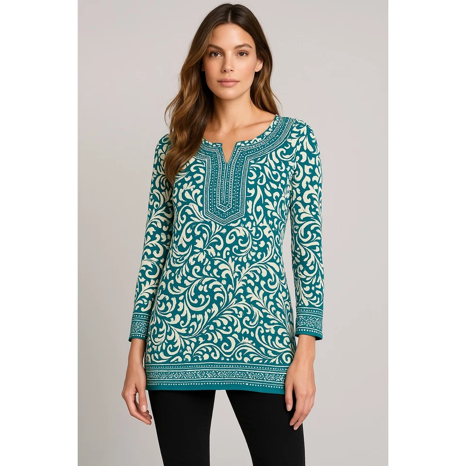 Túnica Bella Para Mujer S Verde Boho Indie Sleaze Top Resort Wear Costero Preppy Foto 1 de 4