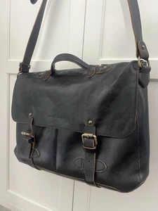 Bolso de Hombro Mensajero Johnston & Murphy Cuero Guijarro Marrón Chocolate - Imagen 1 de 14