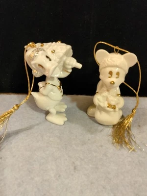 Lenox Navidad Mickey & Co. Mickey & Donald Duck Ornamento, Lote Dos Foto 1 de 4
