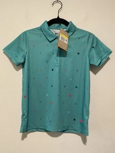 Nike Golf Dri-fit Small Teal Pink Youth Shirt Girls DN1968-392. - Picture 1 of 8
