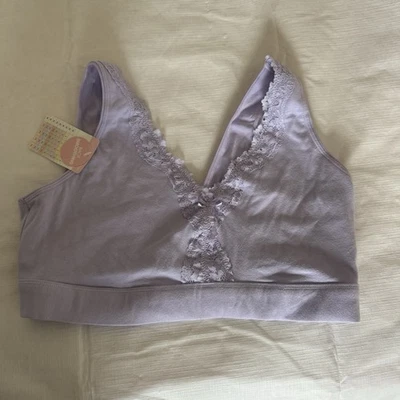 Sujetador Fruit Of The Loom espalda suavizante inalámbrico cubierta completa algodón púrpura XL FT842A Foto 1 de 4