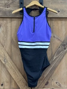 Cacique One Piece Bathing Suit Women's Sz 20w Slimming Swim Purple & Black New - Picture 1 of 6