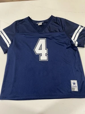 Camiseta para mujer Dallas Cowboys Dak Prescott #4 2XL azul malla ropa auténtica Foto 1 de 4