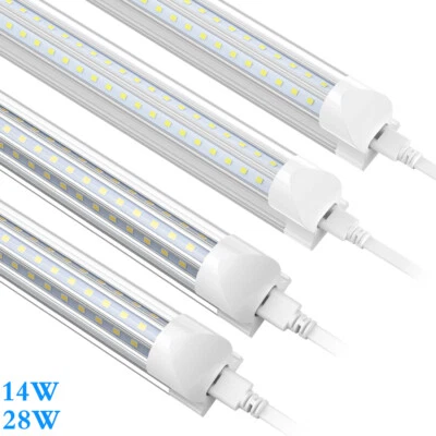 2pcs T8 2FT LED Tube Lights 14W 28W Garage Closet 4 inch LED Shop Light Fixtures - Image 1 of 4