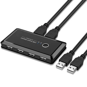 USB 3.0 Switcher Selector 2 Computers Sharing 4 Port USB Devices KVM Switch Hub - Picture 1 of 8