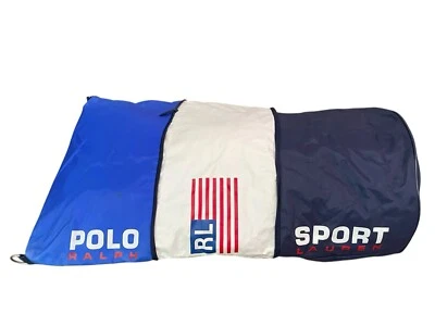 Bolso Deportivo Expandible Polo Ralph Lauren Vintage Años 90 Eslinga Lona Azul Blanco Foto 1 de 4