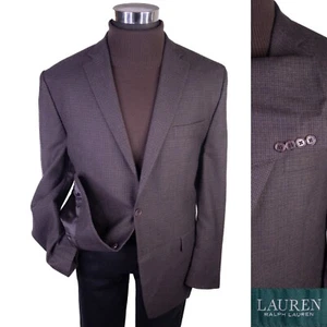 Ralph Lauren Mens Blazer Sz 44R Sport Coat Jacket Wool 2-Button Houndstooth EUC - Picture 1 of 13