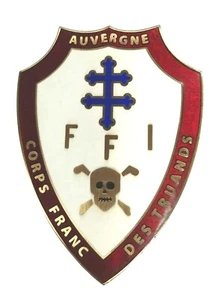 Insigne FFI de Corps francs des truands d'Auvergne WW2 RETIRAGE émaillé #2 - Foto 1 di 2