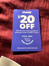 CHEWY COUPON $20 OFF 1st Order of $49+,Pet Food, Supplies, Pharmacy Exp. 9/30/23