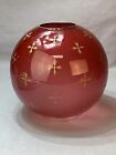Antique Victorian Oil Lamp Ball Globe Shade 4 Fitter 8 GWTW Cranberry Red