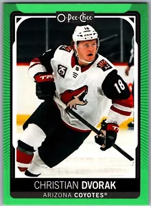 21-22 O-PEE-CHEE VERDE NEON PARALLELO - CHRISTIAN DVORAK/50 #365 ARIZONA COYOTES - Foto 1 di 2