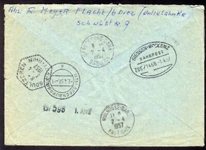 Sobre En Exprés A Través De Mensajería Desde Alemania A Soultzeren 6 Sellos - Imagen 1 de 2
