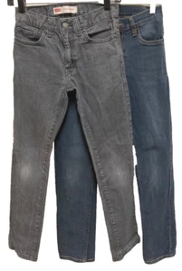 LOT of 2 Boys Levi's 510 Skinny Fit Stretch Denim Jeans-Blue & Gray (Size 14) - Picture 1 of 9