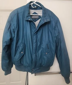 Vintage 90s Members Only Sherpa Lined Bomber Jacket Blue Mens Size 46 - Picture 1 of 11