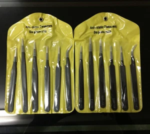 Pinzette di precisione ESD Safe 6 pezzi acciaio inox strumento di manutenzione antistatica  - Foto 1 di 10