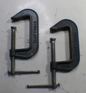 2 ~ Craftsman 3" C Clamp Clamps Model 66673 Made in USA- - Picture 1 of 3