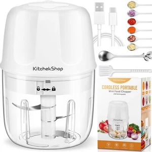 Electric Garlic Chopper, 300ML Portable Cordless Mini Food Processor, Recharg... - Picture 1 of 7