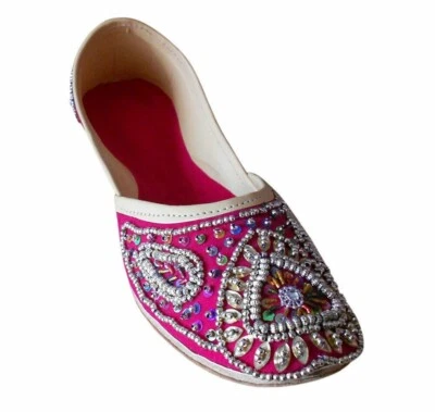 Женские свадебные туфли индийские ручной работы кожаные мохари плоские пенджабские джутти размер США 7 - Изображение 1 из 4