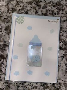 Papyrus New Baby Card - Boy Blue Bottle