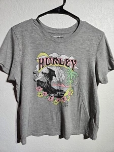 Canotta Hurley ragazza taglia media grigia surf skate spiaggia onde t-shirt retrò vintage - Foto 1 di 10