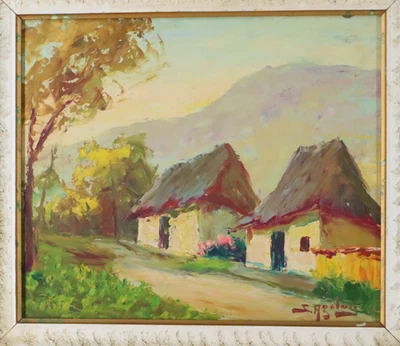 Segundo Agelvis 1899-1988 Plein Air paisaje óleo a bordo 13,75" x 11,75" Foto 1 de 4