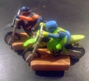 Jeremy McGrath X Treme Motorcycle Slot Car Hot Wheels Lot of 2 #1 #38 Nice - Picture 1 of 7