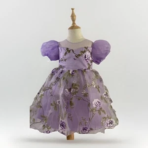 Girls Floral Princess Dress Kids Wedding Party Birthday Party Dress Size 2-3 Y - Picture 1 of 9