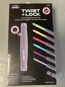 Juego de ganchos de ganchillo intercambiables Susan Bates Twist + Lock - Imagen 1 de 2