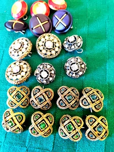 LOT 21 BUTTONS ART DECO VINTAGE RHINESTONE GLASS GERMANY EUC FREESHIP - Picture 1 of 1