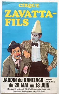 Affiche originale cirque - CIRQUE ZAVATTA FILS - Jardin du Ranelagh - Picture 1 of 1