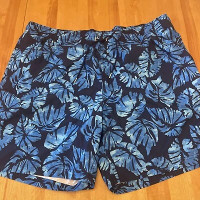 Lands End Swim trucks shorts mens Hawaiian BLUE XXL Excellent 2xl - Image 1 of 4