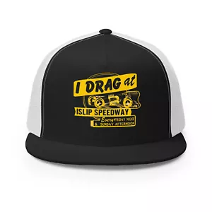 I DRAG AT ISLIP SPEEDWAY TRUCKER HAT CAP HOT ROD MUSCLE CAR GASSER - Picture 1 of 13