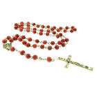 Vintage Red Wood Rosary Jerusalem 