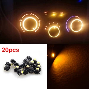 20PCS T3 Yellow 1-2835-SMD LED Neo Wedge Instrument A/C Climate Heater Lights - Picture 1 of 8