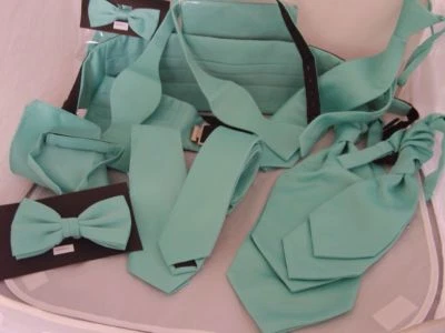 ESSENTIALS BY MANUEL Matt Mint Green Collection-Hankies -Bow ties-Self-tie-Cravats-Cummerbunds + Sets