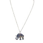 Womens Long Elephant Necklace with a Delicate Twist-Chain