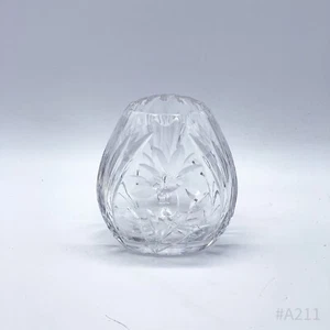 Vintage Vase With Floral Motif Made of Glass, Polished Grind Decor 10 CM Height - Picture 1 of 7