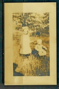 (1948) pre 1920 PHOTO P/C CHILDREN NOVA SCOTIA SCENE  RPPC - Picture 1 of 2