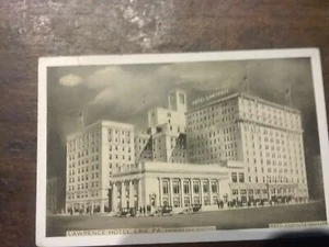 (Pgasteelers1) Erie, PA. Postkarte 1933 gestempelt Lawrence Hotel rar - Bild 1 von 2