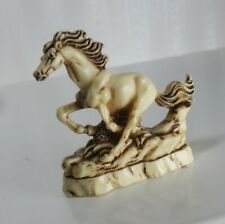 Running Horse Sculpture Statue Figurine Antiqued Resin 3 1/2” By 3” EUC