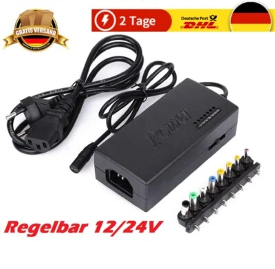 12-24V AC/DC Einstellbar Laptop Netzteil Netzadapter Notebook Ladegerät 8/12Pin - Bild 1 von 4