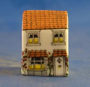 Birchcroft Miniature House Shaped Thimble -- Rose Cottage - Picture 1 of 1