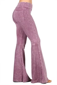 Chatoyant Women's French Terry Bell Bottom Yoga Pants with Pockets Made in USA - Picture 1 of 30