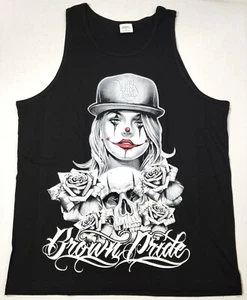 BROWN PRIDE Tank Top T-shirt Mi Vida Loca Urban Streetwear Men's Black Vest New - Picture 1 of 3