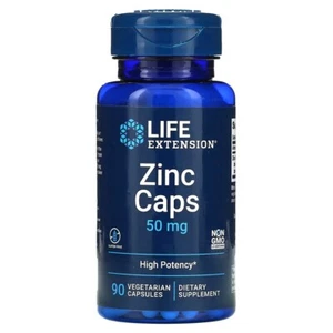 Life Extension zinc, alta eficacia, 50 mg, 90 cápsulas vegetales - Imagen 1 de 2