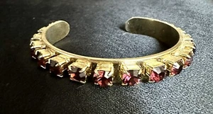 Cuff Bracelet Dark Red Crystals - Picture 1 of 6
