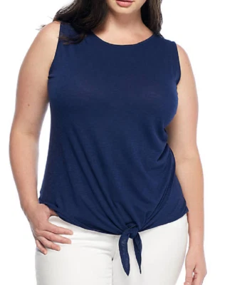 New Directions 2X Breezy Mezcla de Algodón Slub Sin Mangas Corbata Parte Inferior Top Precio de venta sugerido por el fabricante $48. Foto 1 de 4