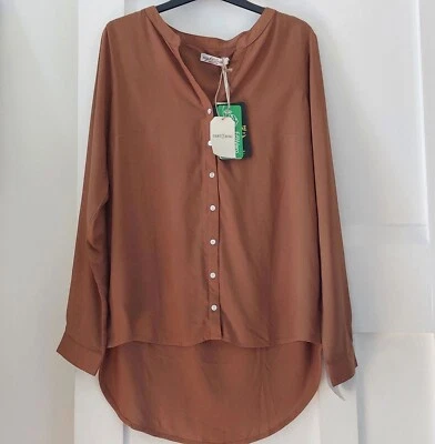 Nueva camisa de manga larga para mujer Eight 2 Nine Factory, talla M, 100 % viscosa Foto 1 de 4