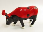 Vintage Ladybug Cow Ceramic Coin Bank Red and Black J574